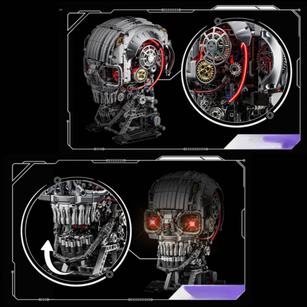 Czaszka mechaniczna LED - Klocki MJI 13089 MOC 1146el. TECHNIC - obrazek 6