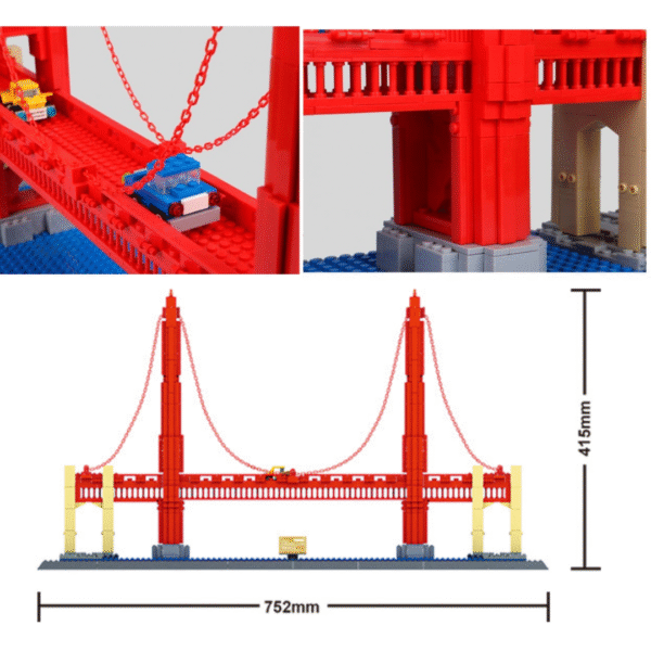 Klocki Wange 6210 - Golden Gate Bridge w San Francisco, 1977 elementów - obrazek 3