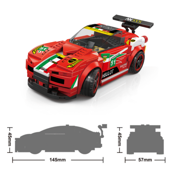 Klocki Wange 2875 – Supercar GT3 Italia (Ferrari 488 GTE) Supercar, 164 elementy - obrazek 3