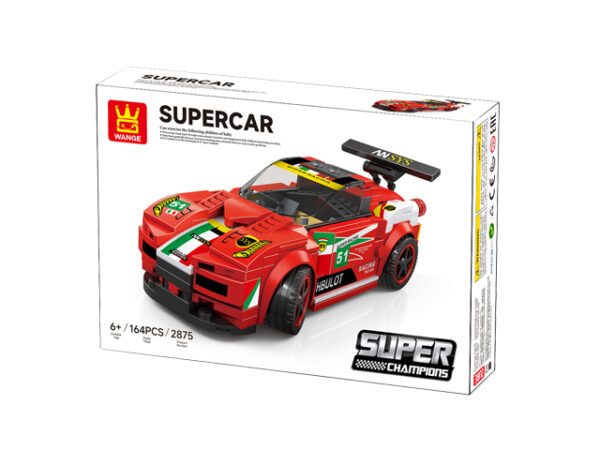 Klocki Wange 2875 – Supercar GT3 Italia (Ferrari 488 GTE) Supercar, 164 elementy - obrazek 4
