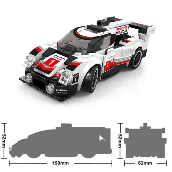 Klocki Wange 2883 – Auto Porsche 919 LMP1 Hybrid Edition (Supercar), 175 elementów - obrazek 4