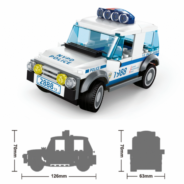 Klocki Wange 2888 – Auto Policyjny SUV NYPD (Supercar), 98 elementów - obrazek 5