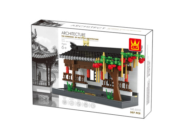 Klocki Wange 3312 – Korytarz w stylu Hui (The Corridor of Hui-Style Architecture), 507 elementów - obrazek 5