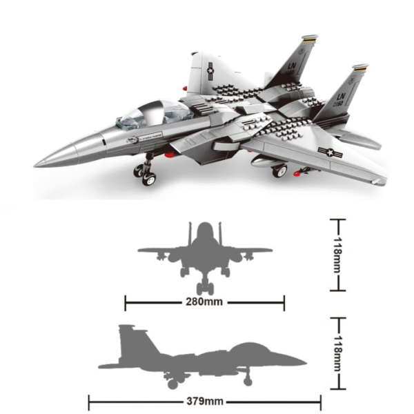 Klocki Wange 4004 – Samolot myśliwski F-15 Eagle Fighter, 223 elementy - obrazek 4