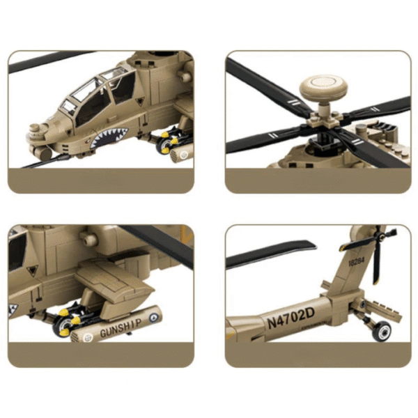 Klocki Wange 4007 – Śmigłowiec AH-64 Apache, 257 elementów - obrazek 4