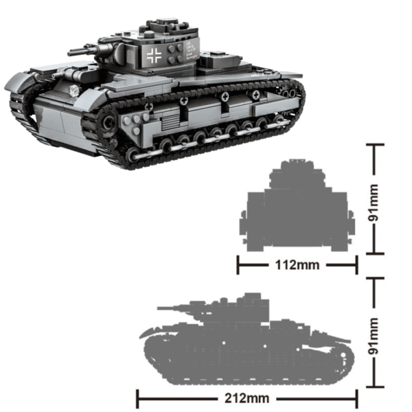 Klocki Wange 4515 – Czołg ciężki Neubaufahrzeug (NBFZ Heavy Tank), 673 elementy - obrazek 4