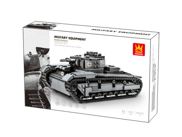 Klocki Wange 4515 – Czołg ciężki Neubaufahrzeug (NBFZ Heavy Tank), 673 elementy - obrazek 6