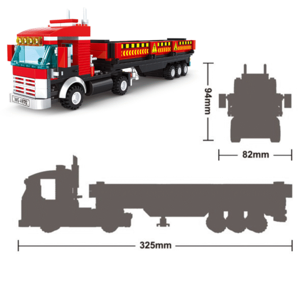 Klocki Wange 4970 – Ciężarówka z naczepą (Heavy Truck), 323 elementy - obrazek 3