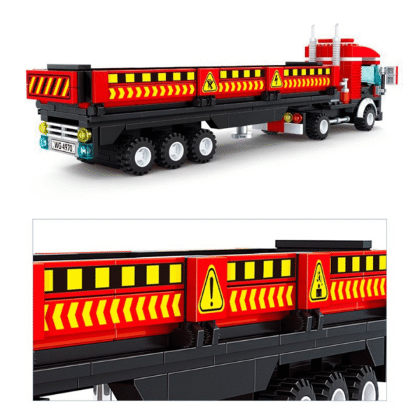 Klocki Wange 4970 – Ciężarówka z naczepą (Heavy Truck), 323 elementy - obrazek 5