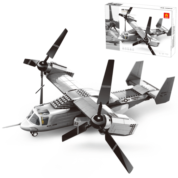 Klocki Wange 5006 – Samolot pionowego startu V-22 Osprey (Tiltrotor Aircraft), 400 elementów