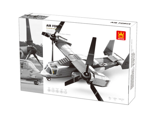 Klocki Wange 5006 – Samolot pionowego startu V-22 Osprey (Tiltrotor Aircraft), 400 elementów - obrazek 7