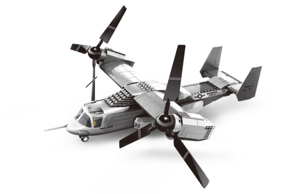 Klocki Wange 5006 – Samolot pionowego startu V-22 Osprey (Tiltrotor Aircraft), 400 elementów - obrazek 6