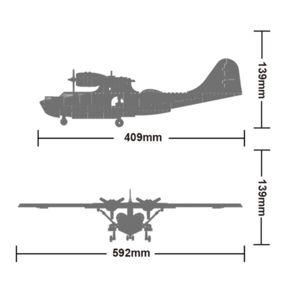 Klocki Wange 5007 – Samolot amfibijny PBY-5A Catalina, 346 elementów - obrazek 3