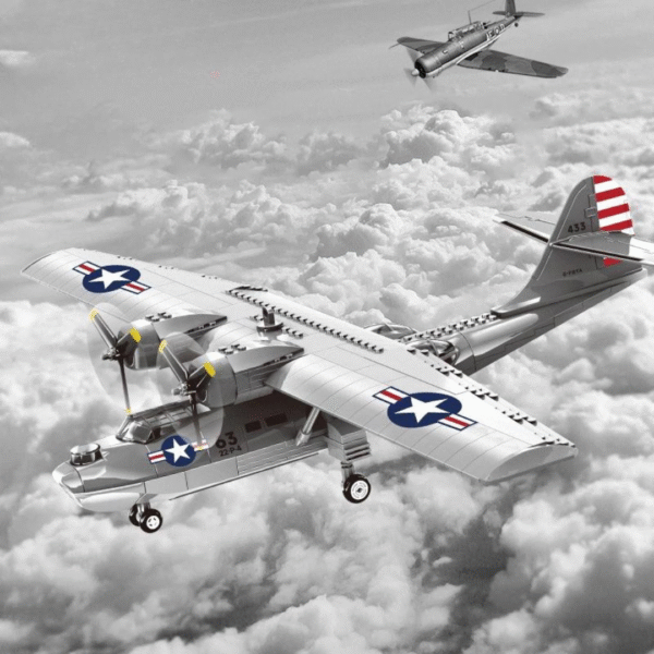 Klocki Wange 5007 – Samolot amfibijny PBY-5A Catalina, 346 elementów - obrazek 8