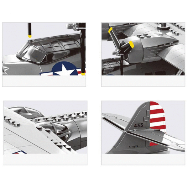 Klocki Wange 5007 – Samolot amfibijny PBY-5A Catalina, 346 elementów - obrazek 4