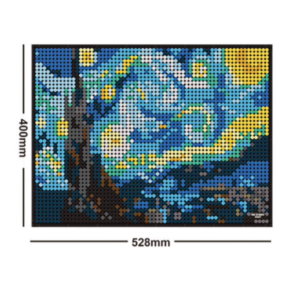 Klocki Wange 5123 – Obraz Gwiaździsta Noc (Starry Night) van Gogh, 3262 elementy - obrazek 3
