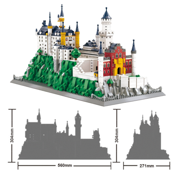 Klocki Wange 6226 – Zamek Neuschwanstein w Bawarii, 1969 elementów - obrazek 3