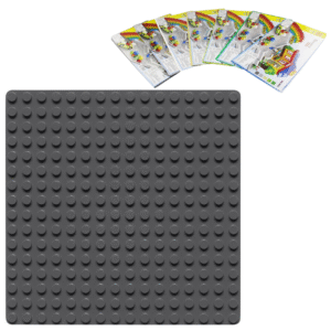 Klocki Wange 8802 Płytka konstrukcyjna – 16x16 wypustek, kolor ciemnoszary (Dark Grey)
